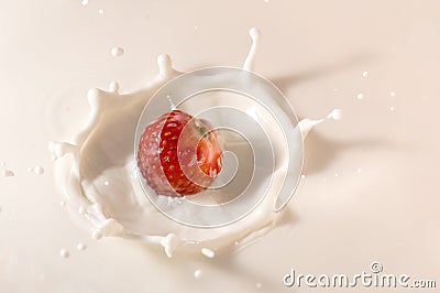 Beautiful strawberry splash Stock Photo