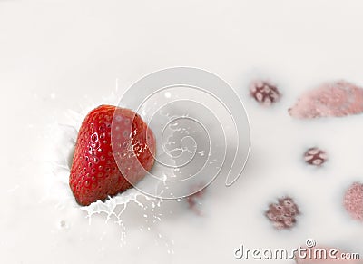 Beautiful strawberry splash Stock Photo