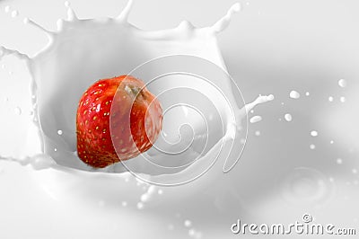 Beautiful strawberry splash Stock Photo