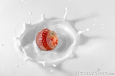 Beautiful strawberry splash Stock Photo