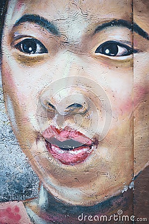 Street art chinese girl Editorial Stock Photo