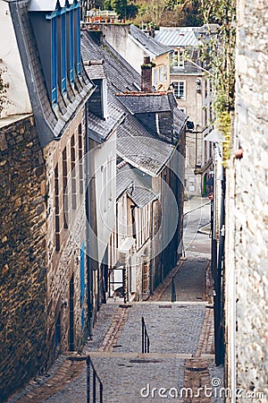 Beautiful streets in the Morlaix Editorial Stock Photo