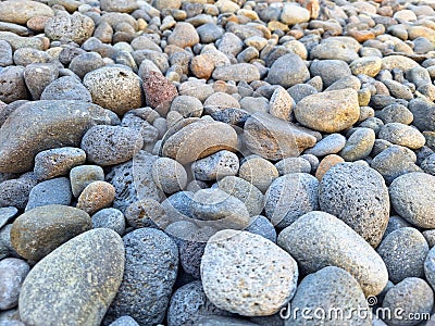 A beautiful stretch of rocks in the yard Stock Photo