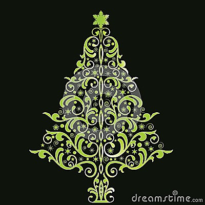 Beautiful stylized christmas tree Vector Illustration