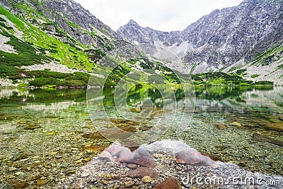 Beautiful summer lake in mountains. High tatras, Slovakia Stock Photo