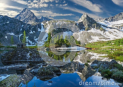 Beautiful summer landscape, Altai mountains Russia. Stock Photo