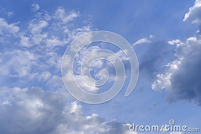 beautiful summer landscape, blue sky with clouds, concept of transcendence, Heaven and infinity, good weather, height, the kingdom Stock Photo