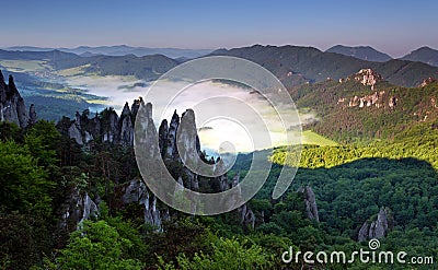 Beautiful summer landscape with inversion Stock Photo