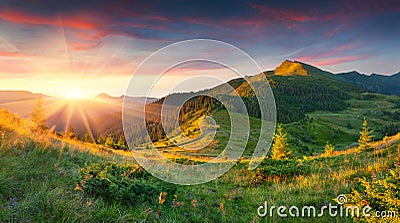 Beautiful summer landscape in the mountains Stock Photo