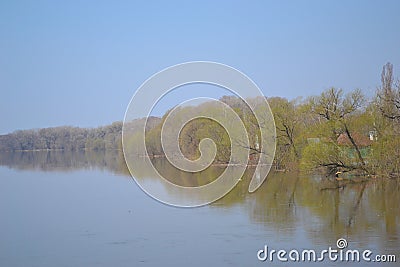 Beautiful summer landscape by the river Stock Photo