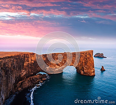 Peninsula Dyrholaey in Iceland Stock Photo