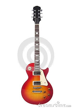 Beautiful sunburst electric guitar isolated Stock Photo