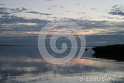 Beautiful sundown at Lake Balaton Stock Photo