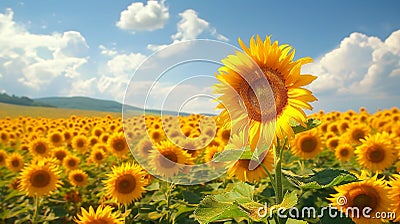 Beautiful sunflower field Stock Photo