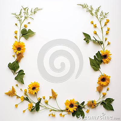 Beautiful Sunflower Frame Endless White Beauty Stock Photo
