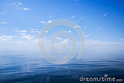 Beautiful sunny day with blue sky over the sea. Stock Photo