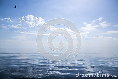 Beautiful sunny day with blue sky over the sea. Stock Photo