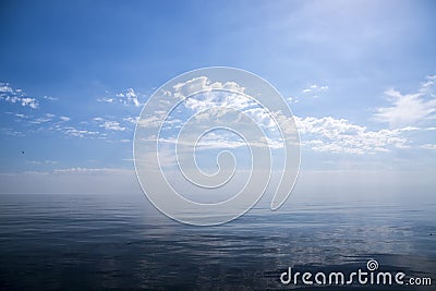 Beautiful sunny day with blue sky over the sea. Stock Photo