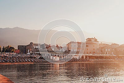 Beautiful sunrise in Budva Stock Photo