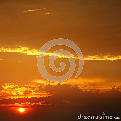 Beautiful sunrise and cloudy sky Stock Photo