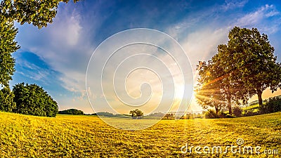 Beautiful sunrise in the countryside Stock Photo