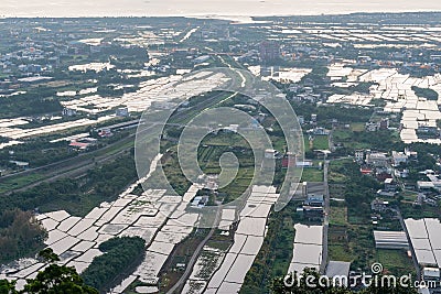 The beautiful sunrise landscape of Lanyang Plain Stock Photo