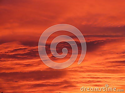 Beautiful sunrise in germany, bavaria with colorful, mystic cloueds Stock Photo