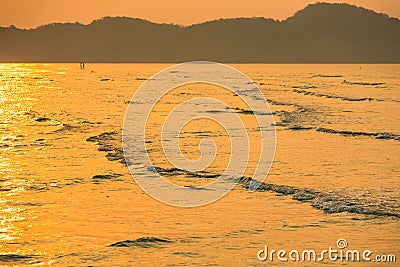 Beautiful Sunrise over the ocean. Sunrise in the sea Stock Photo