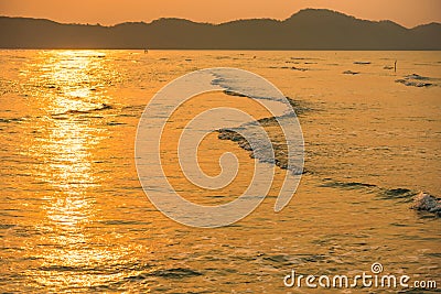 Beautiful Sunrise over the ocean. Sunrise in the sea Stock Photo