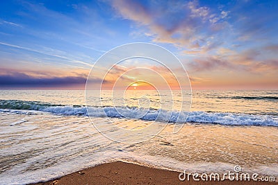 Beautiful sunrise over the sea Stock Photo