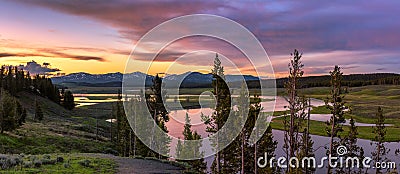 Morning light over the Madison River valley Stock Photo