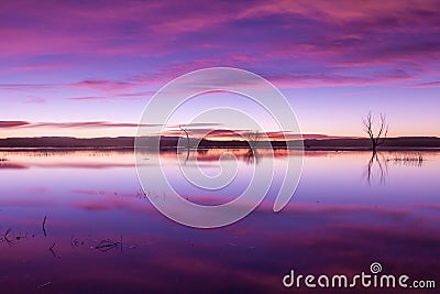 Beautiful Sunrise Reflection Stock Photo