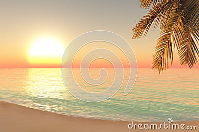 Sunrise on the beach Stock Photo