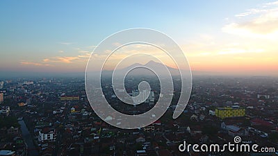 Beautiful Sunrise View of Yogyakarta City From Above Editorial Stock Photo