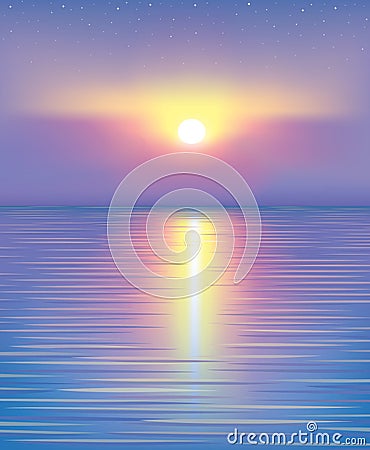 Beautiful sunset. Vector Illustration