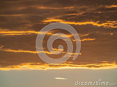 Beautiful sunset afterglow red clouds over the sky Stock Photo