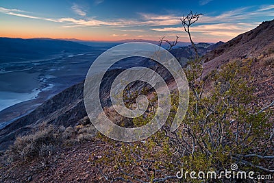 Badwater basin seen from Dante`s view, Death Valley, California, Stock Photo