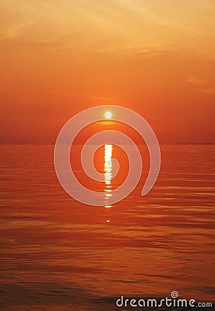 Beautiful sunset at the beach in Thailand, Samui Stock Photo