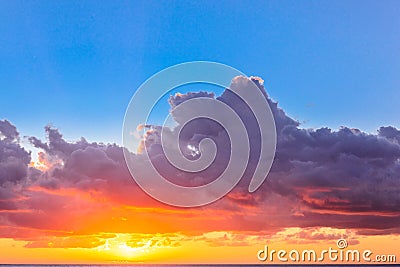 Beautiful sunset with colorful sky Stock Photo