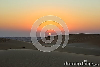 Beautiful Sunset in Desert Stock Photo