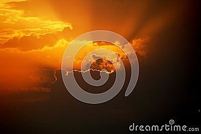 Beautiful sunset dramatic sky Stock Photo