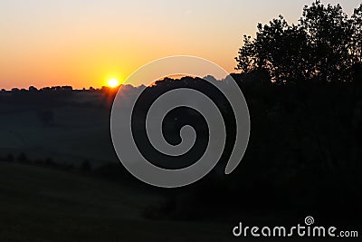 Beautiful sunset at Eys, the Netherlands Stock Photo