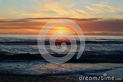 Sunset in Greymouth Stock Photo