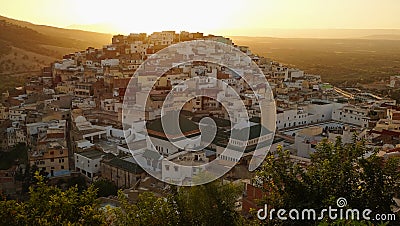 Beautiful sunset at Moulay Idriss, Morocco Stock Photo