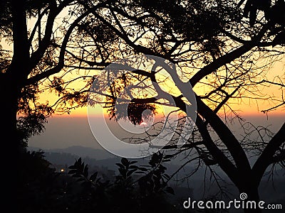 Beautiful sunset , jammu , india Stock Photo