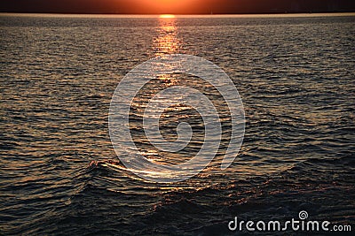 Beautiful sunset at Lake Balaton Stock Photo