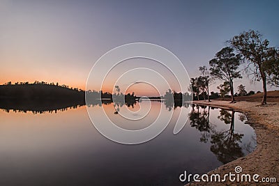 Fluvial beach of Mina Sao Domingos near Mertola, Portugal Stock Photo