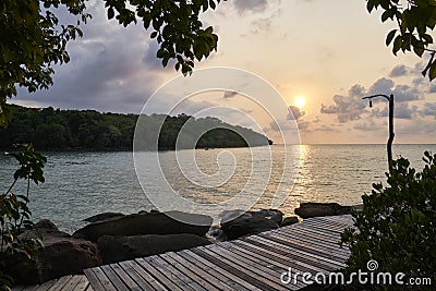 sunset landscapes on beach in Thailand Stock Photo