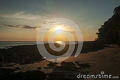 The beautiful sunset at Lanta island, Krabi, Thailand Stock Photo