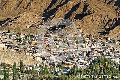 Beautiful sunset in leh city, view from shanti stupa Editorial Stock Photo